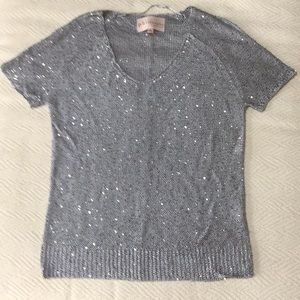 Philosophy silver scoop neck sweater size small